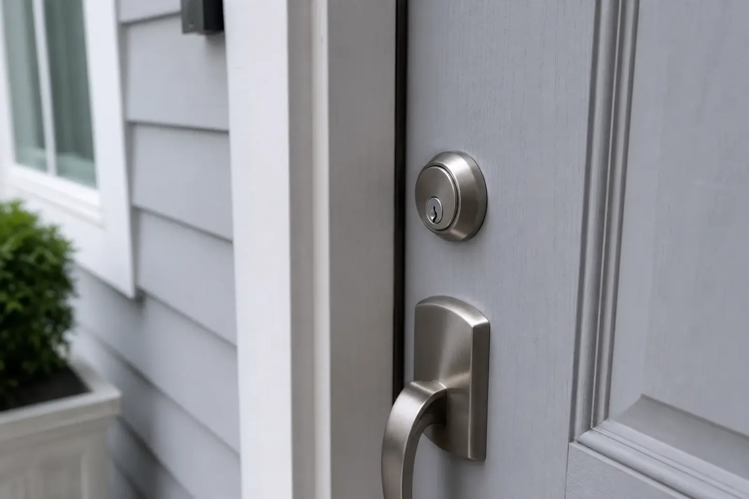 New deadbolt being installed in a front door in Peoria, AZ