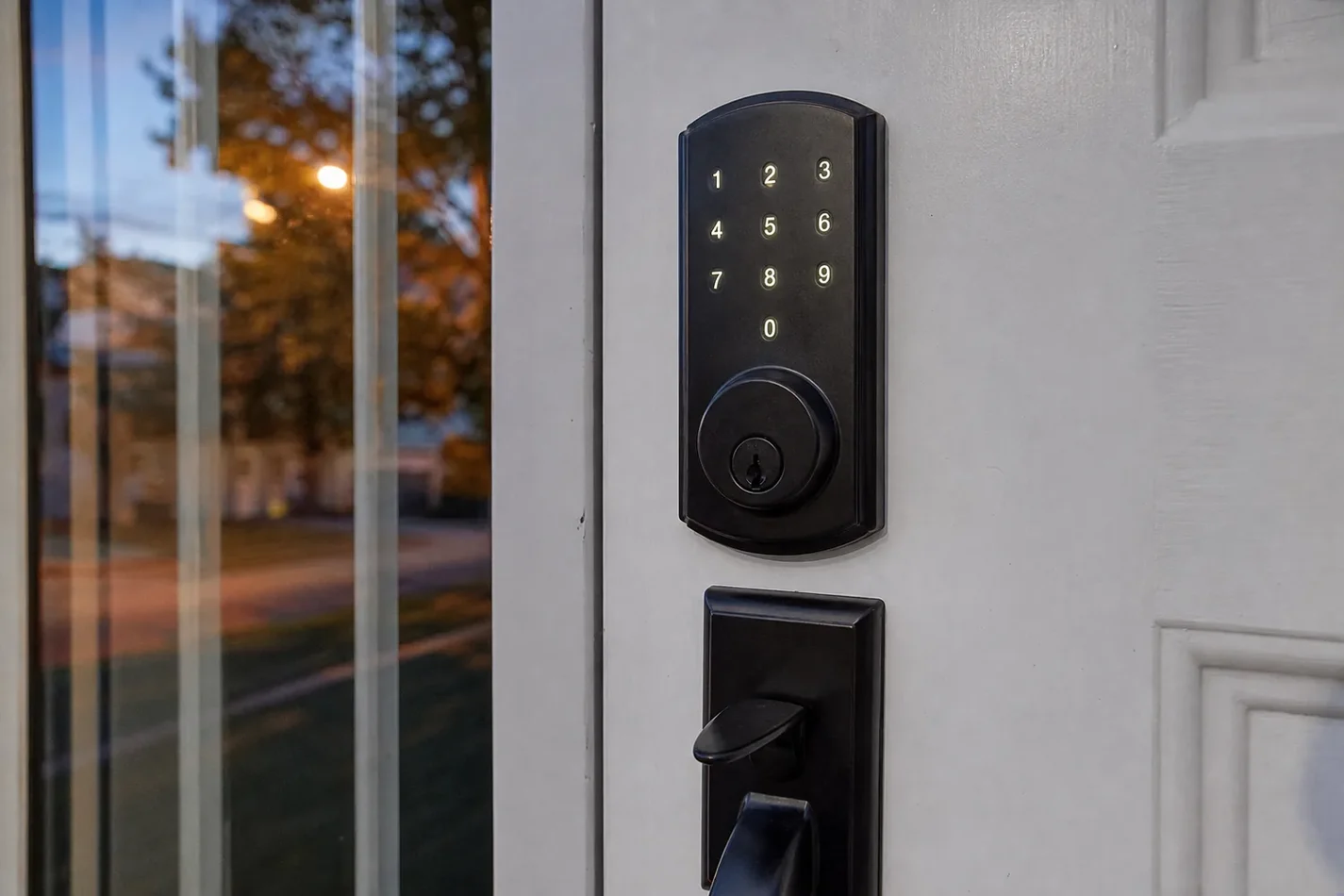 Keypad deadbolt installed on a front door in Peoria, AZ